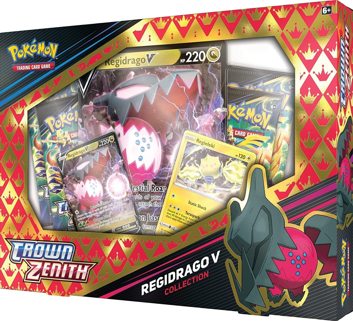 TCG: Crown Zenith Collection - Regidrago V (2 Foil Promo Cards, 1 Foil Oversize Card & 4 Booster Packs)