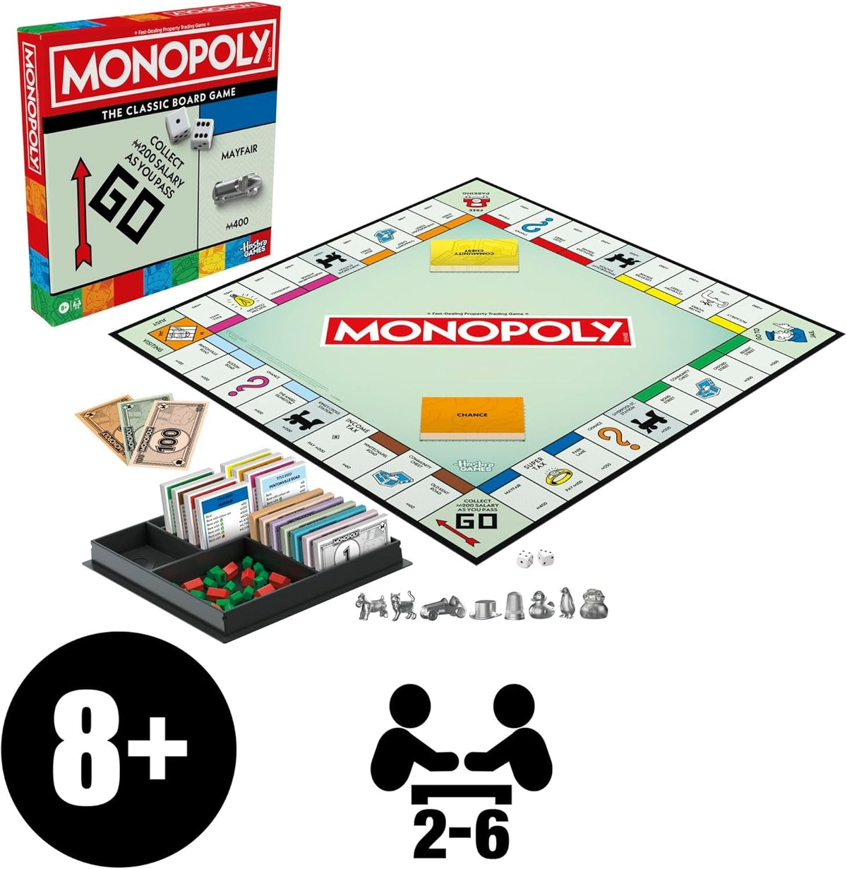 Board Game with Storage Tray and Larger Tokens - English Version