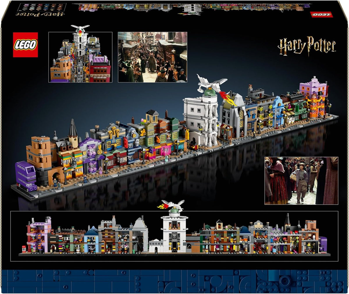 Harry Potter Diagon Alley Wizarding Shops Building Set for Adults, Collectible Display Model Features Microscale Brick-Built Stores & 12 Microfigures, Gift Idea for Women and Men 76444