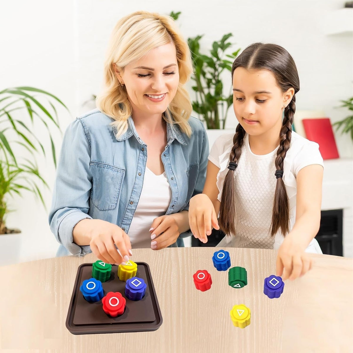 Squid Ga Me, Traditional Gonggi Game Play Game with Colorful Pebbles, Fun Gonggi Korean Game with Square Base for Family Kids and Adults