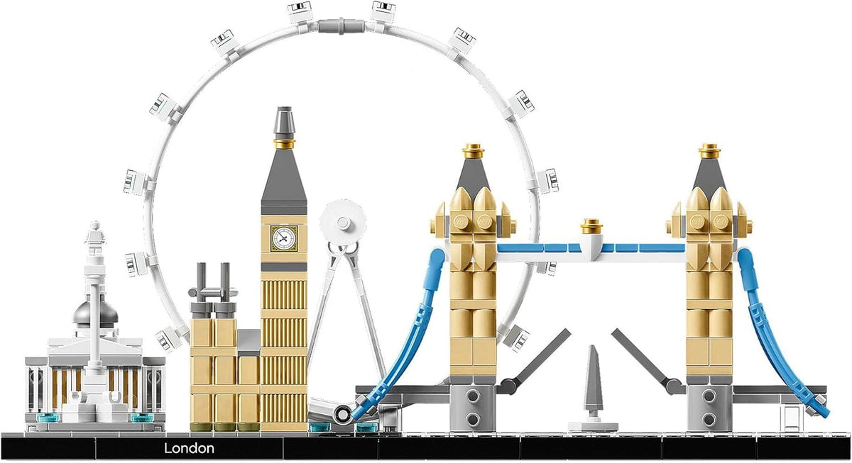Architecture Skyline Model Building Set, Model Kit Featuring London Eye, Big Ben, Tower Bridge, Office Home Décor, Collectible Gift Idea for Men, Women and Teens 21034