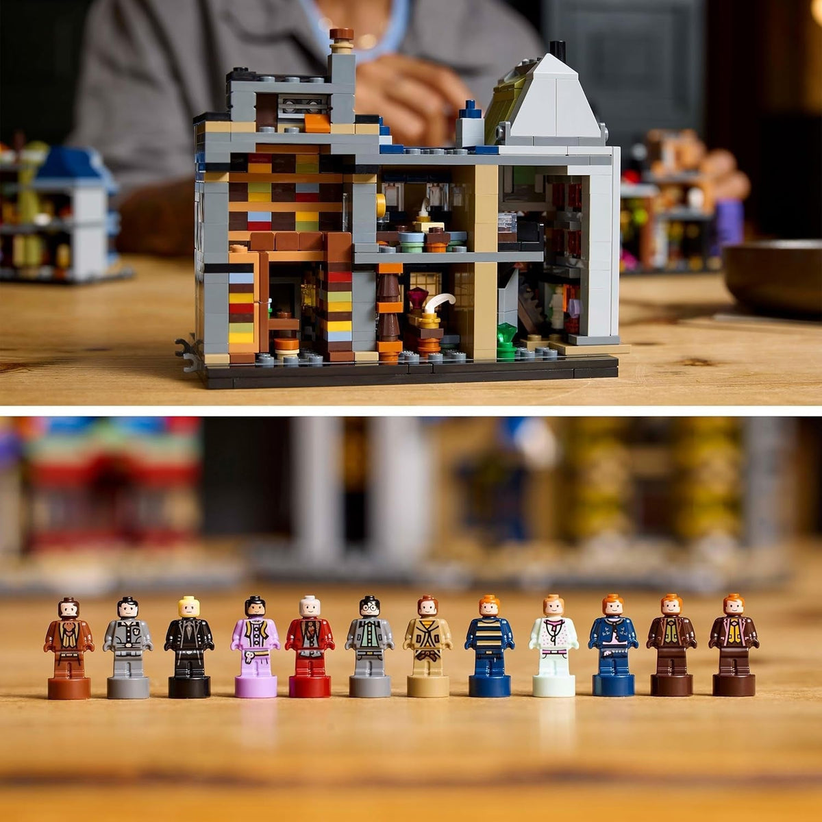 Harry Potter Diagon Alley Wizarding Shops Building Set for Adults, Collectible Display Model Features Microscale Brick-Built Stores & 12 Microfigures, Gift Idea for Women and Men 76444