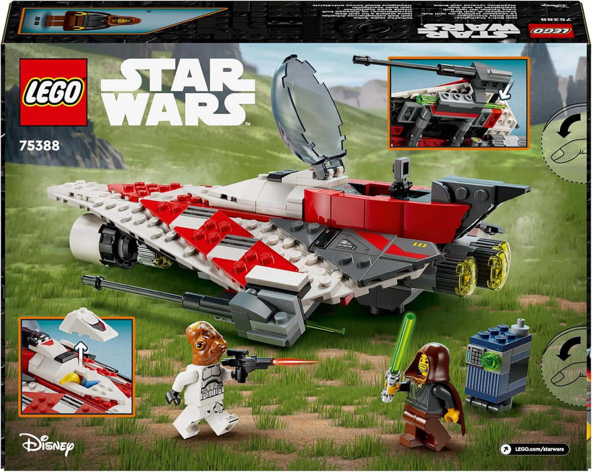 Star Wars Jedi Bob’S Starfighter Buildable Toy Vehicle for 8 plus Year Old Boys & Girls, with 2 Character Minifigures and a Droid Figure, Birthday Gift Idea for Kids and Fans 75388