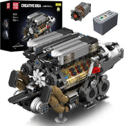 W16 Engine Building Blocks Set, Combustion Engine Model That Runs, Mini Engine Build Kit for Adults with Battery and Motor, Engineering Construction STEM Toy for Children Boys Girl(952 Pcs)