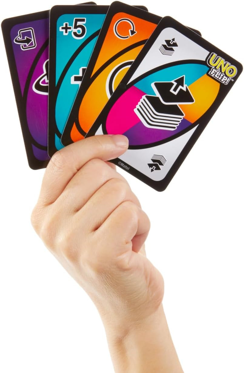 UNO FLIP! Family Card Game for Adults, Teens & Kids, Double-Sided Deck with Special Flip Card, 112 Cards, 7 Year Old and Up, ‎GDR44