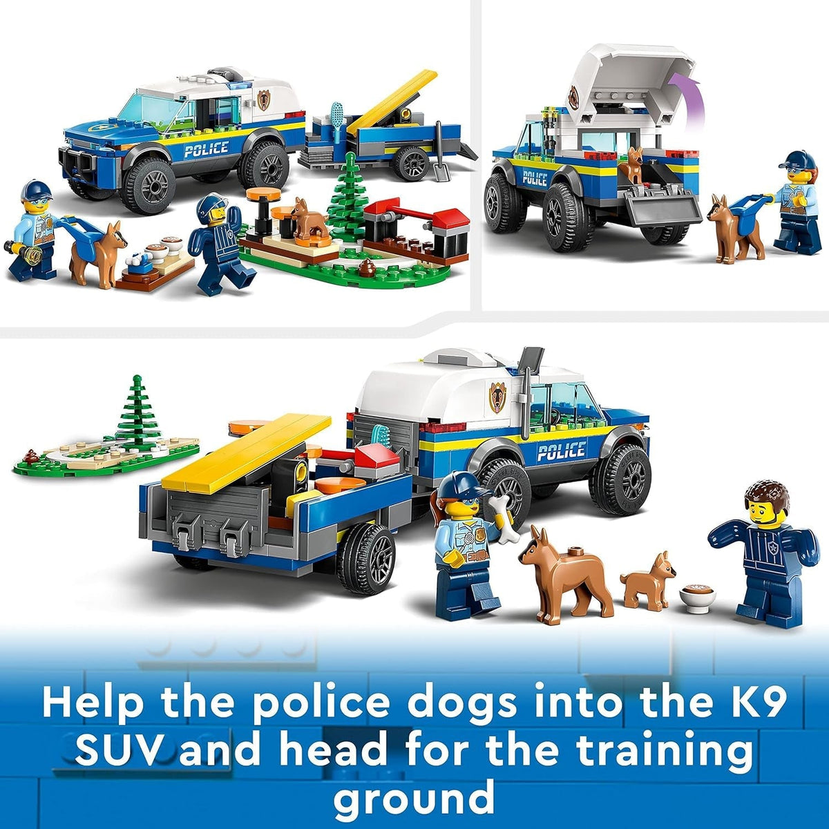 60369 City Mobile Police Dog Training Set, SUV Toy Car with Trailer, Obstacle Course and Puppy Figures, Animal Playset for Boys and Girls Aged 5 Plus