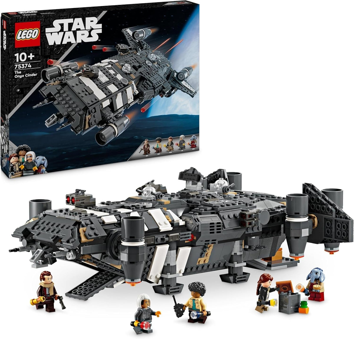 Star Wars: Skeleton Crew the Onyx Cinder Set, Collectible Building Toy for 10 plus Year Old Boys & Girls, Includes 5 Character Minifigures, Gift Idea for Kids and Fans 75374