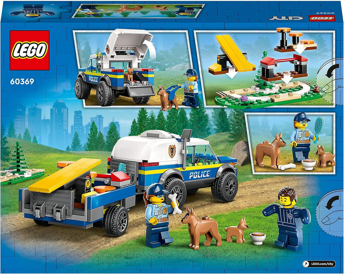 60369 City Mobile Police Dog Training Set, SUV Toy Car with Trailer, Obstacle Course and Puppy Figures, Animal Playset for Boys and Girls Aged 5 Plus