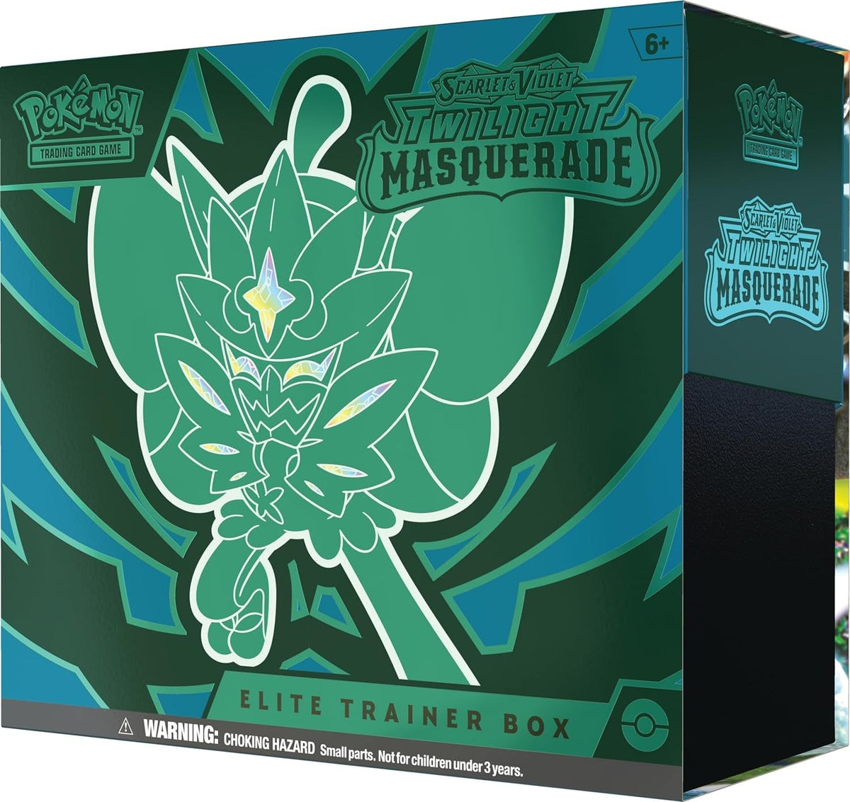 TCG: Scarlet & Violet—Twilight Masquerade Elite Trainer Box (1 Full-Art Teal Mask Ogerpon Promo Card, 9 Boosters & Premium Accessories)