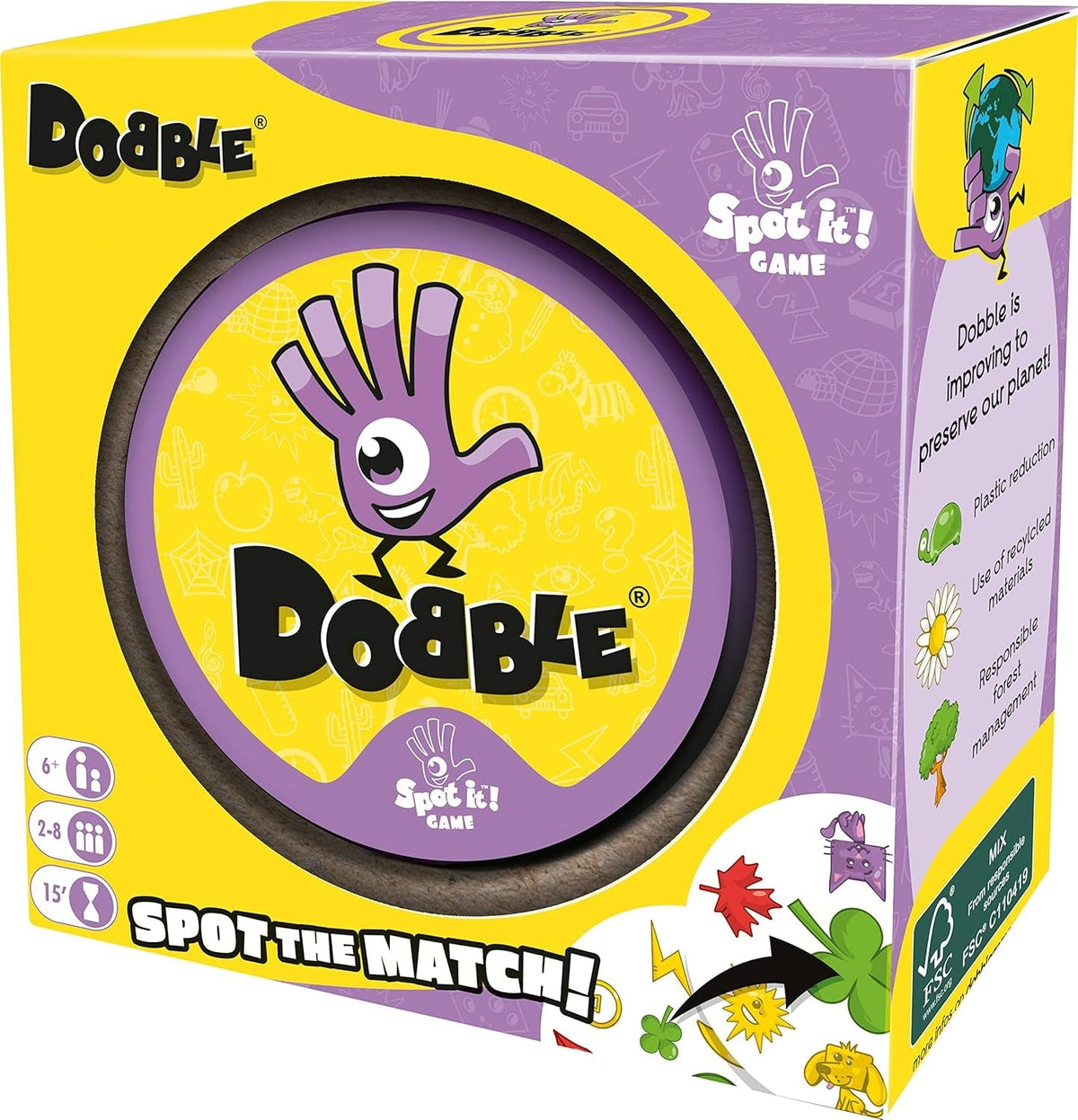 | Dobble | Card Game | Ages 6+ | 2-8 Players | 15 Minutes Playing Time