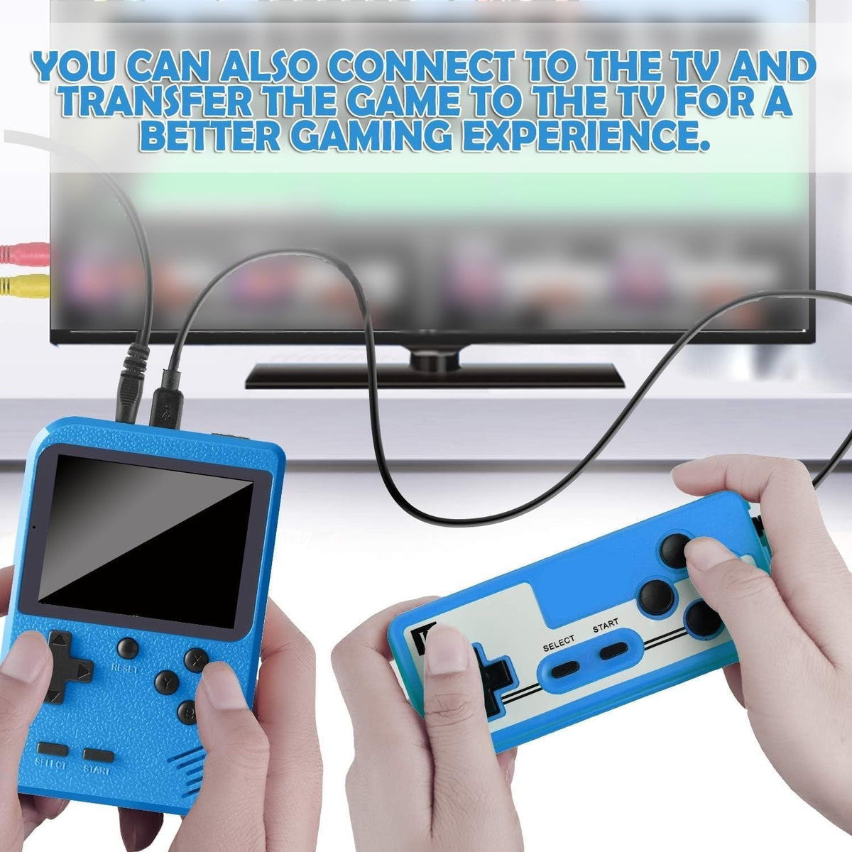 Handheld Games Console Portable- Mini Retro Game Console with 500 Classical FC Games Support for Connecting TV & Two Players, 3.0-Inches Screen 1020Mah Rechargeable Battery, Gift for Kids Adult