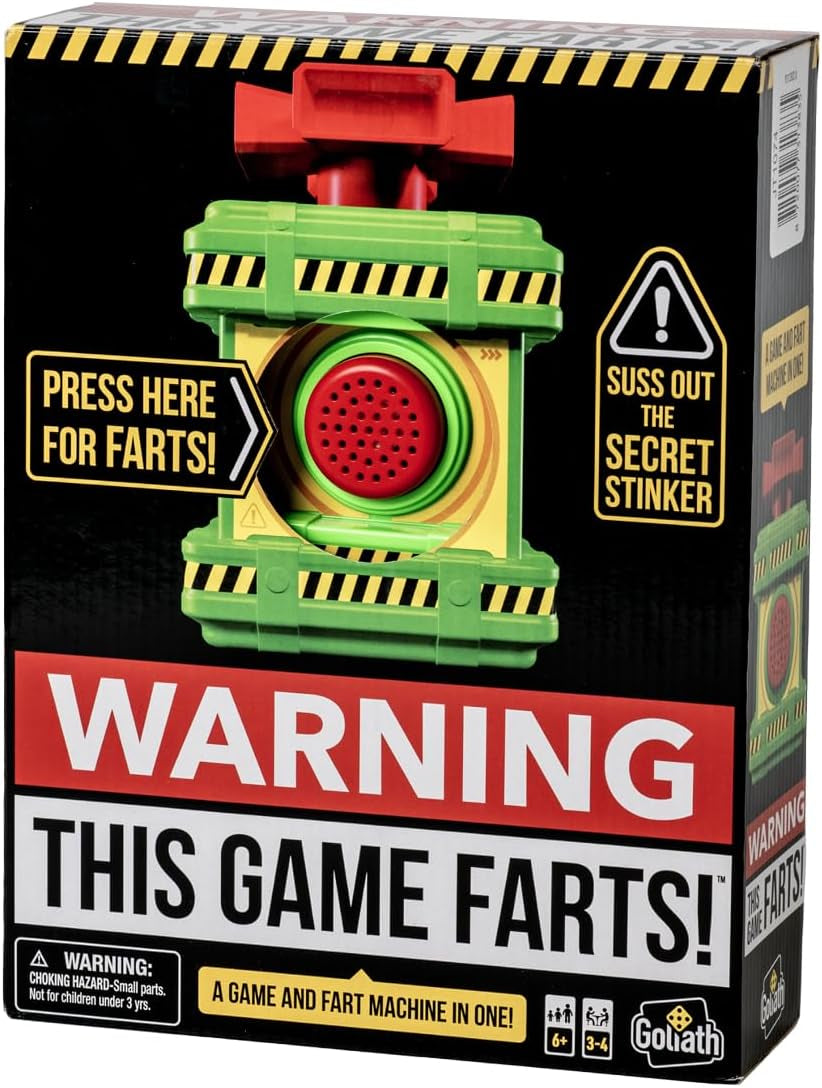 Games: Warning: This Game Farts | Sniff Out the Stinker to Win! | for 3-4 Players | for Ages 6 +, Black
