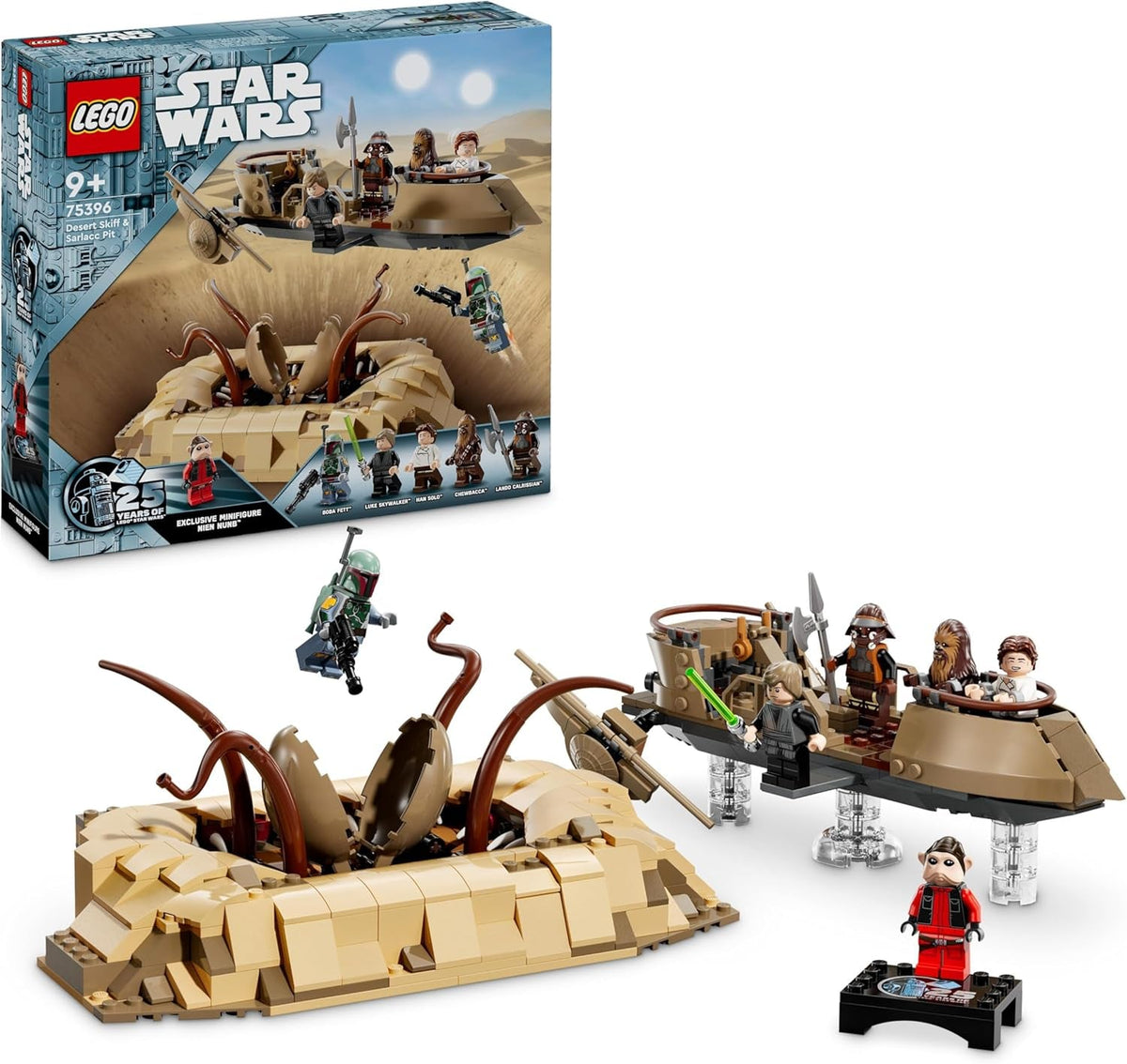 Star Wars: Return of the Jedi Desert Skiff & Sarlacc Pit, Vehicle Building Toy Set for 9 plus Year Old Boys & Girls, Features 6 Minifigures Including Luke Skywalker, Gift for Kids and Fans 75396