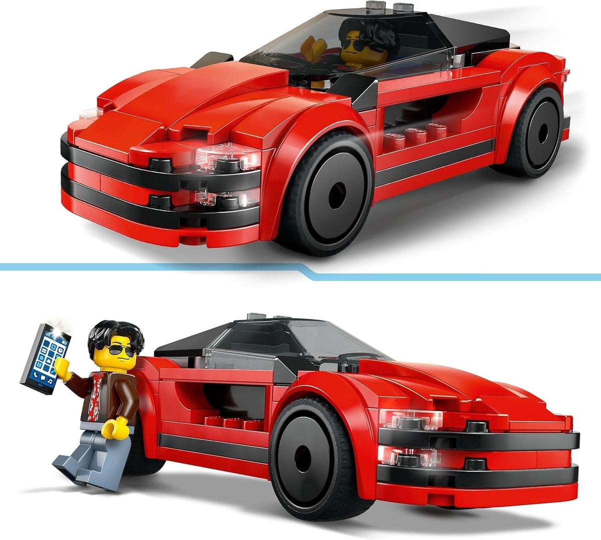 City Red Sports Car Toy - Race Car Toys for 5+ Year Old Boys & Girls - Educational Gifts for Birthdays & Holidays - Includes a Driver Minifigure & Accessories - 60448