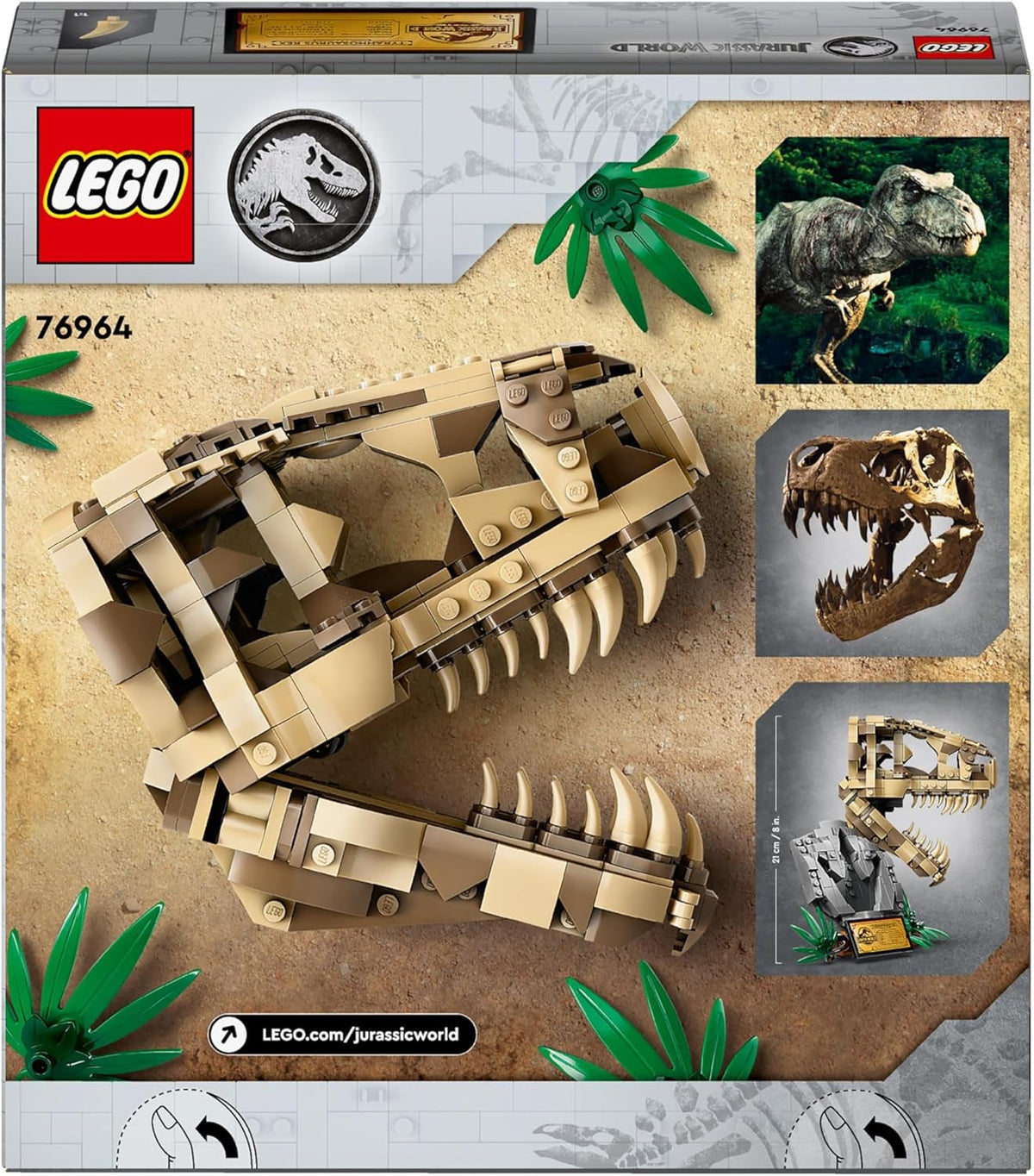 Jurassic World Dinosaur Fossils: T. Rex Skull Toy for 9 plus Year Old Boys, Girls & Kids, 3D Skeleton Model Kit with Opening Jaw and Display Stand, Makes a Cool Dino Decoration, Gift Idea 76964