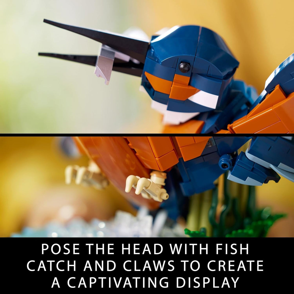 Icons Kingfisher Bird Set, Model Building Kit for Adults to Build with Water Setting Display Stand, Great Home and Office Desk Décor, Valentine'S Day Gifts for Women, Men, Her or Him, 10331