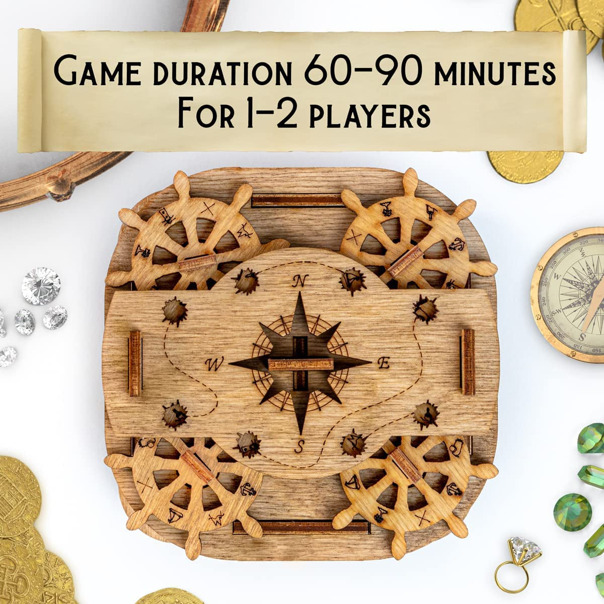 Cluebox - Davy Jones Locker - Escape Room Game - Puzzle Box - Gift Box - 3D Wooden Puzzle - Wooden Jigsaw - 3D Puzzles for Adults - Brain Teaser - Birthday Gift Gadget for Men - Money Box