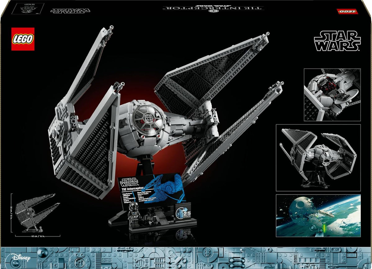 Star Wars TIE Interceptor UCS Vehicle Building Set, Model Kit for Adults to Build, with Pilot Minifigure & Droid Figure, Collectible Gifts for Men, Women, Him or Her 75382