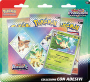 TCG: Leafeon Scarlet and Violet Expansion Sticker Collection - Prismatic Evolutions (One Holographic Promo Card and Three Expansion Packs)