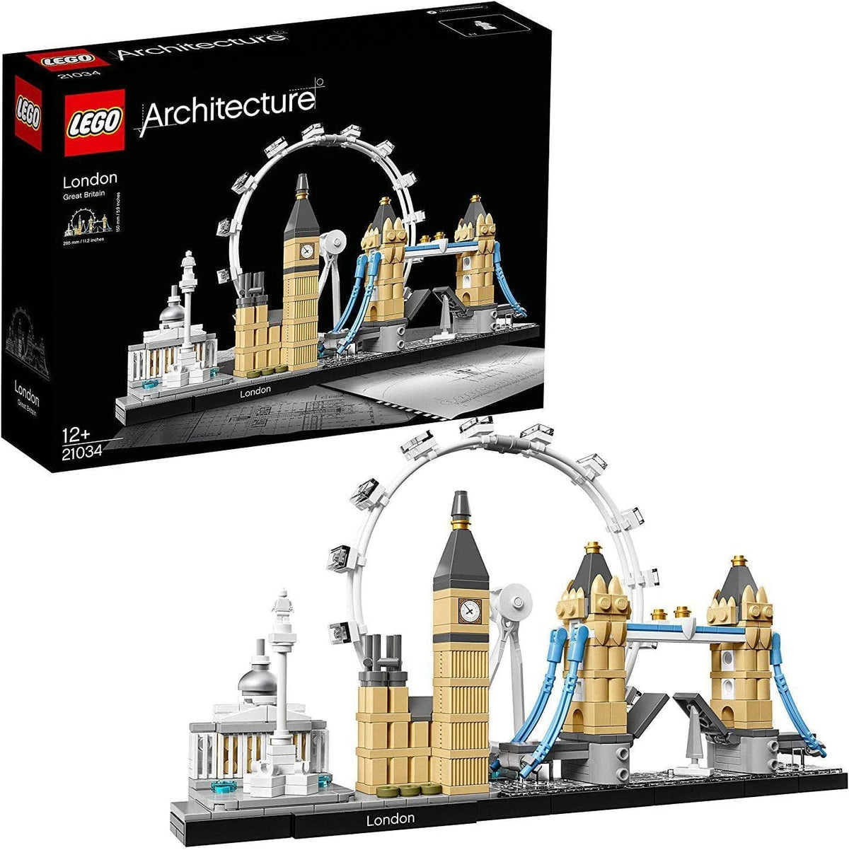 Architecture Skyline Model Building Set, Model Kit Featuring London Eye, Big Ben, Tower Bridge, Office Home Décor, Collectible Gift Idea for Men, Women and Teens 21034