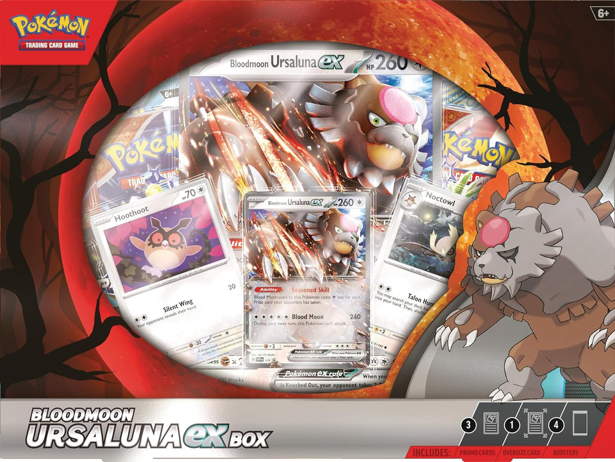 TCG: Bloodmoon Ursaluna Ex Box (1 Foil Promo Card, 2 Foil Cards, 1 Oversize Foil Card & 4 Booster Packs)