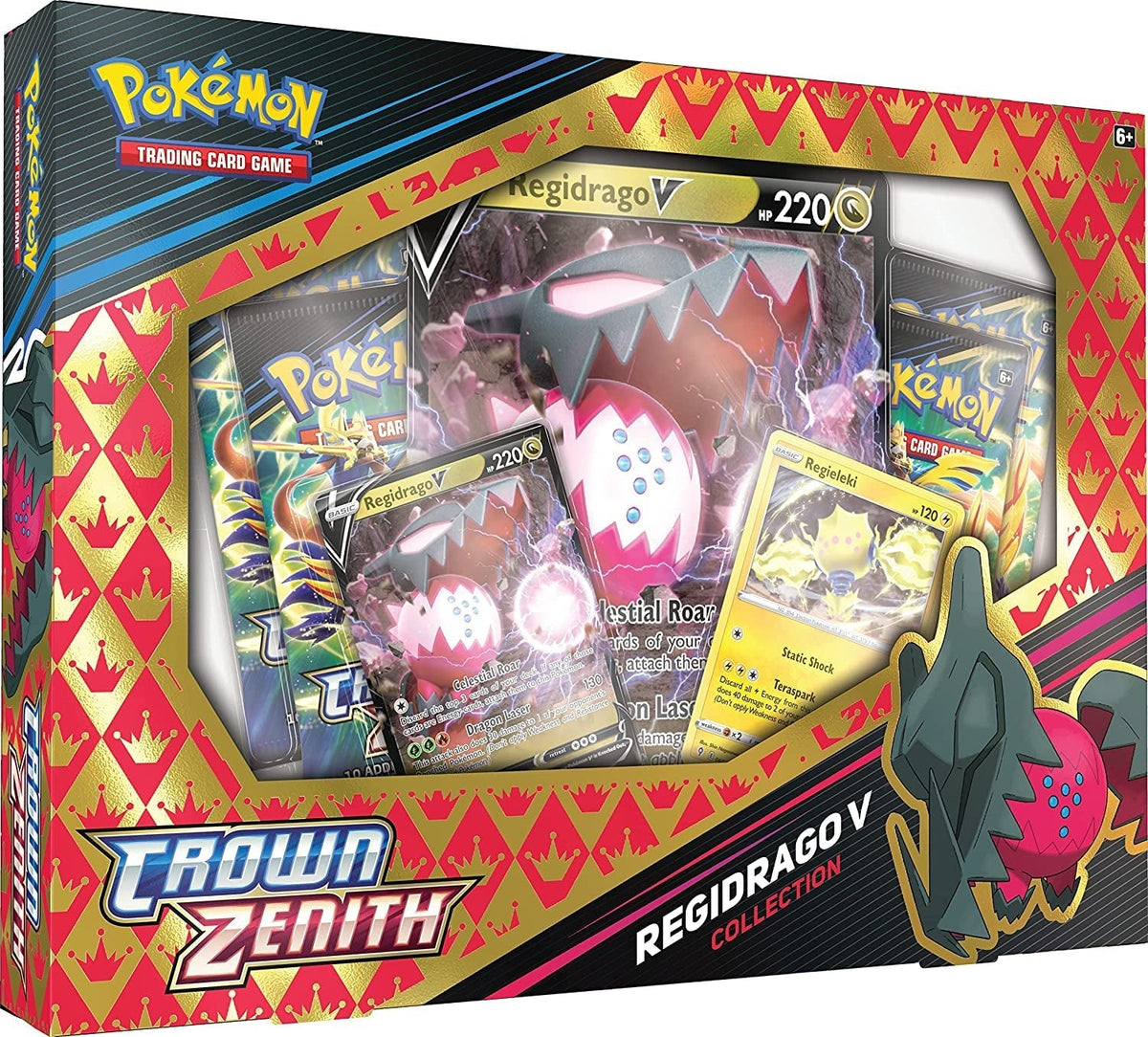 TCG: Crown Zenith Collection - Regidrago V (2 Foil Promo Cards, 1 Foil Oversize Card & 4 Booster Packs)