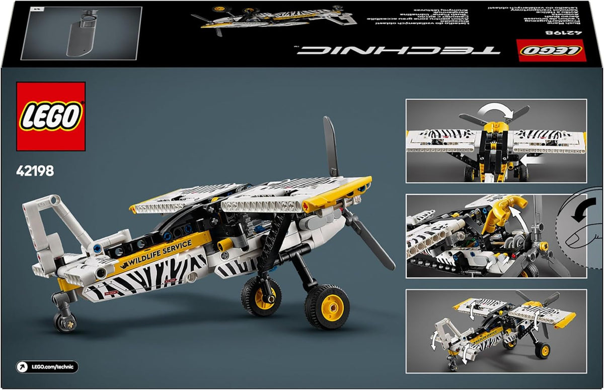 Technic Bush Plane Toy - Model Airplane Set for 8+ Year Old Boys & Girls - Spinning Propeller and Piston Engine for Imaginative Role Play - Kids' Birthday Gift Idea 42198