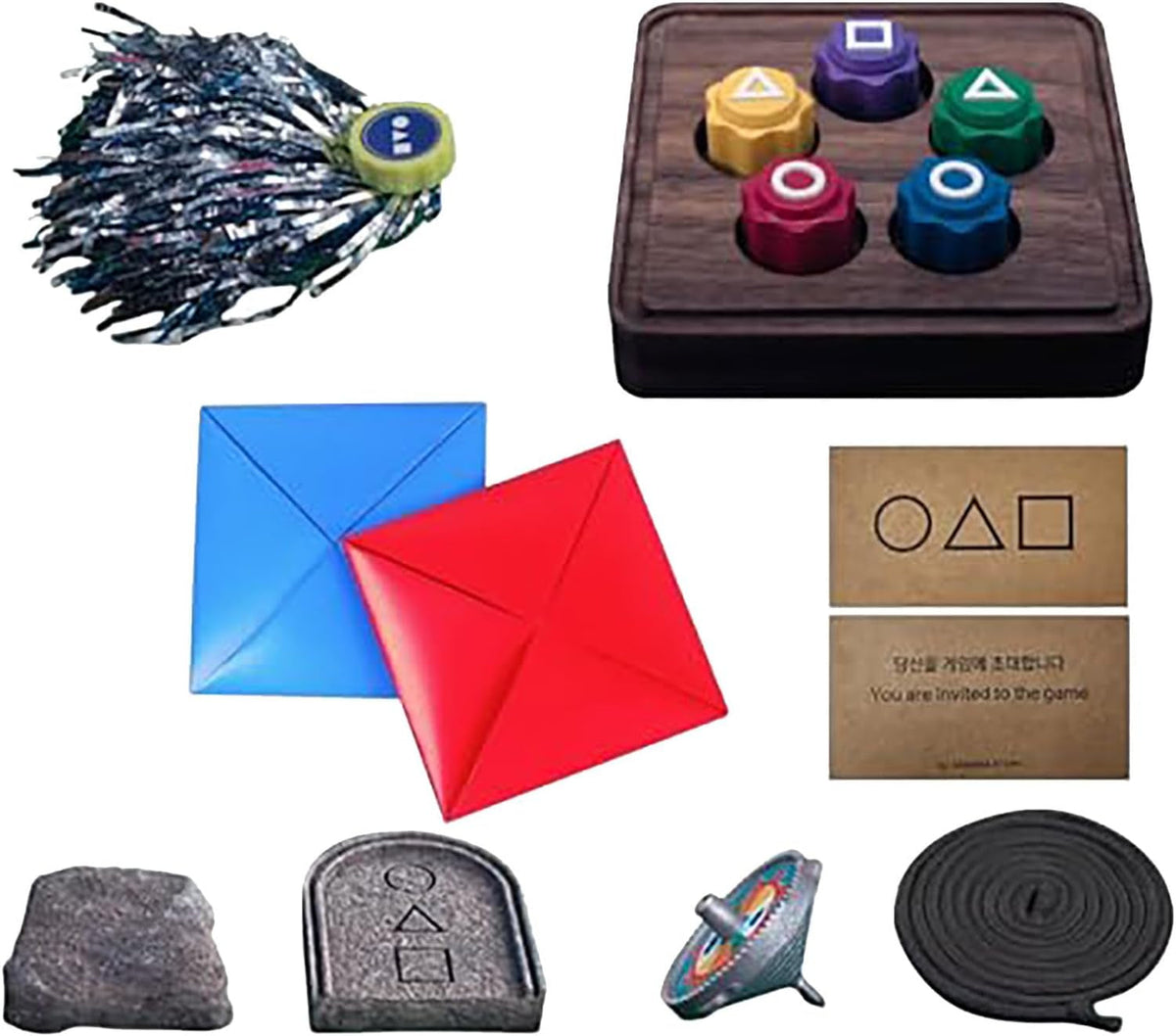 Gonggi Korean Game,Gonggi Jack Stone Pebbles Set,Korean Traditional Reflex Challenge Play Game, Korean Folk Classic Mini Grasping Stones Hand-Eye Coordination Games for Squid TV Fans and Kids (A2)