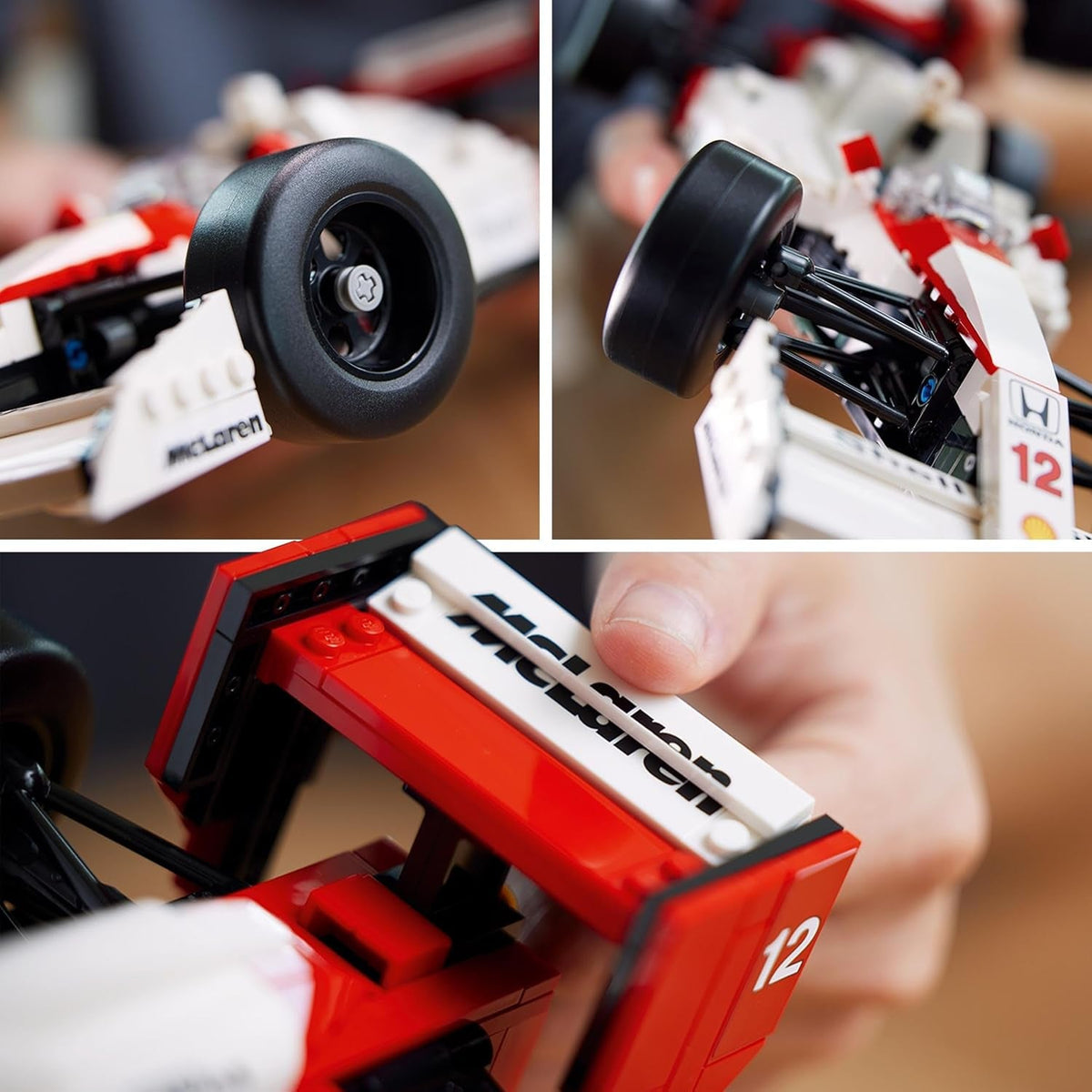 Icons Mclaren MP4/4 & Ayrton Senna Vehicle Set, F1 Race Car Model Kit for Adults to Build with Race Driver Minifigure, Home or Office Desk Décor, Formula One Birthday Gifts for Men & Women 10330