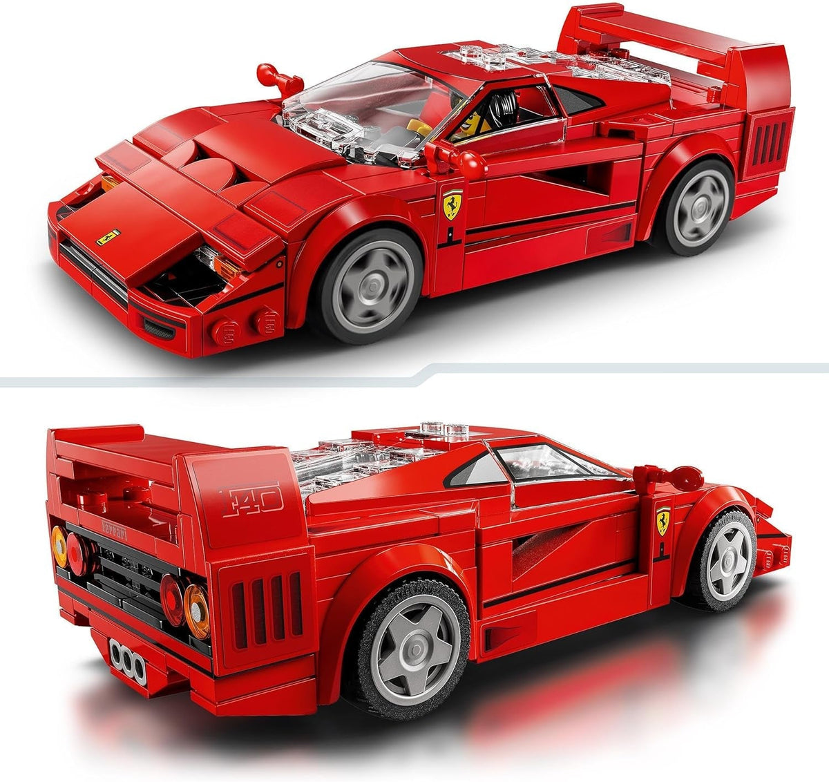 Speed Champions Ferrari F40 Supercar Buildable Vehicle, Toy Model Car for 9 plus Year Old Boys and Girls, with Driver Minifigure, Kids' Bedroom Decoration, Gift Idea 76934