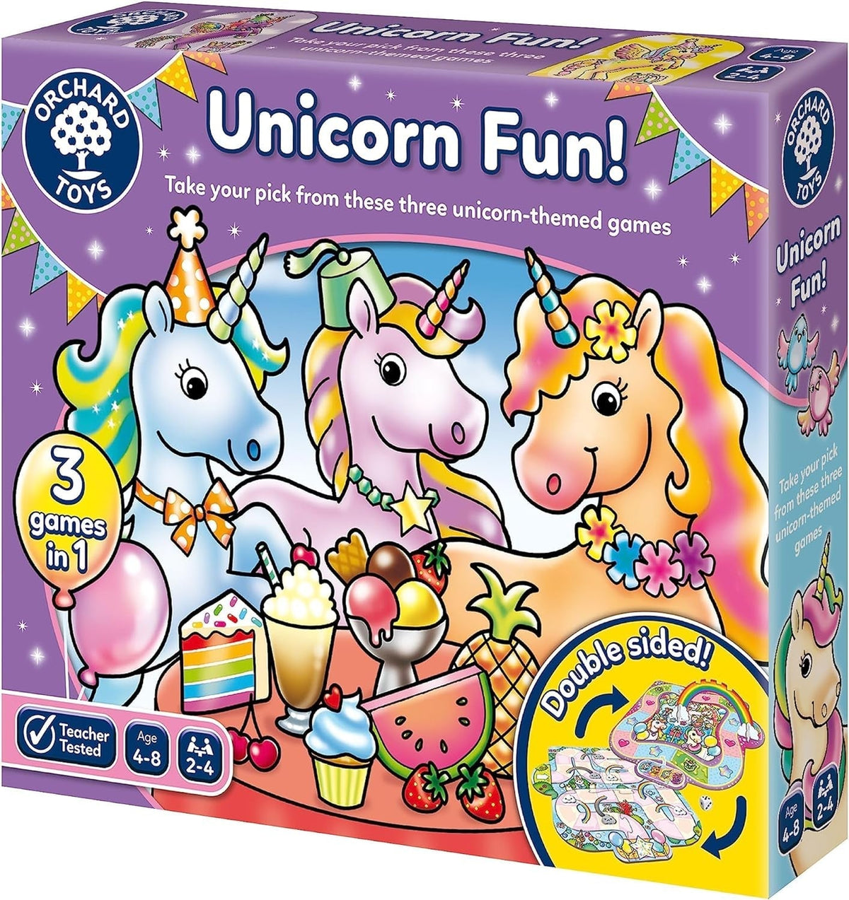 Unicorn Fun! - 3 in 1 Educational Board Games for 4+ Year Olds - Unicorn Gifts for Girls and Boys - Number and Counting Games for Kids - Age 4-8 Years - 2-4 Players