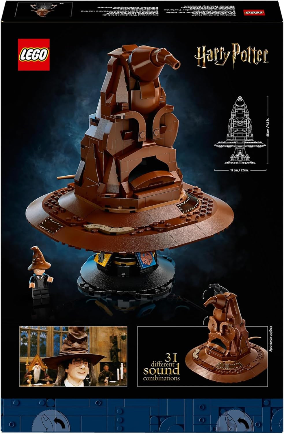 Harry Potter Talking Sorting Hat Set, Model Kit for Adults to Build with 31 Randomised Sounds and a Character Minifigure, Wizarding World Gifts for Men, Women, Him or Her 76429