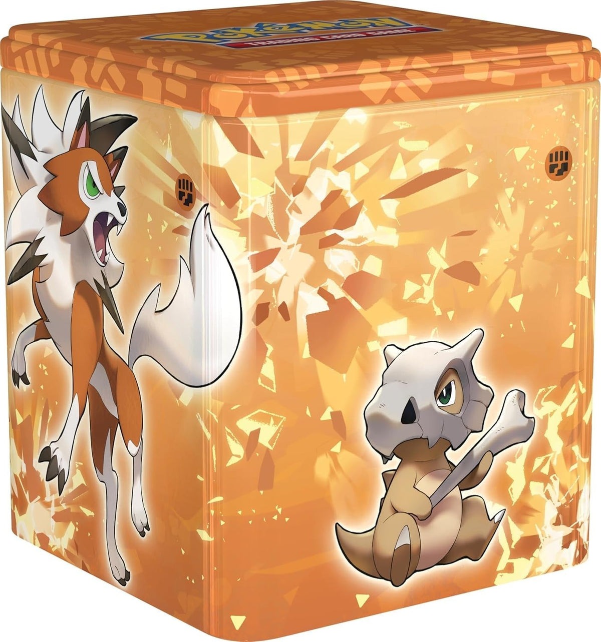 TCG: Fighting Stacking Tin - Lycanroc (3 Booster Packs & Coin)