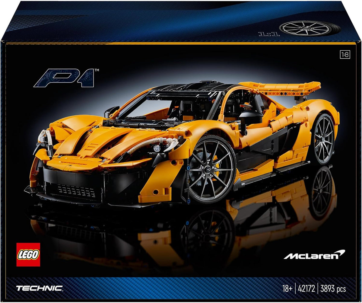 Technic Mclaren P1 Hypercar Building Set, Scale Model Car Kit for Adults to Build, Collectible Vehicle with V8 Piston Engine and 7-Speed Gearbox, Gift for Men, Women, Him or Her 42172