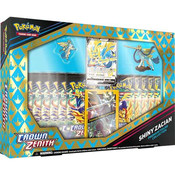 Pokemon TCG Crown Zenith Shiny Premium Figure Collection Box Zacian or Zamazenta