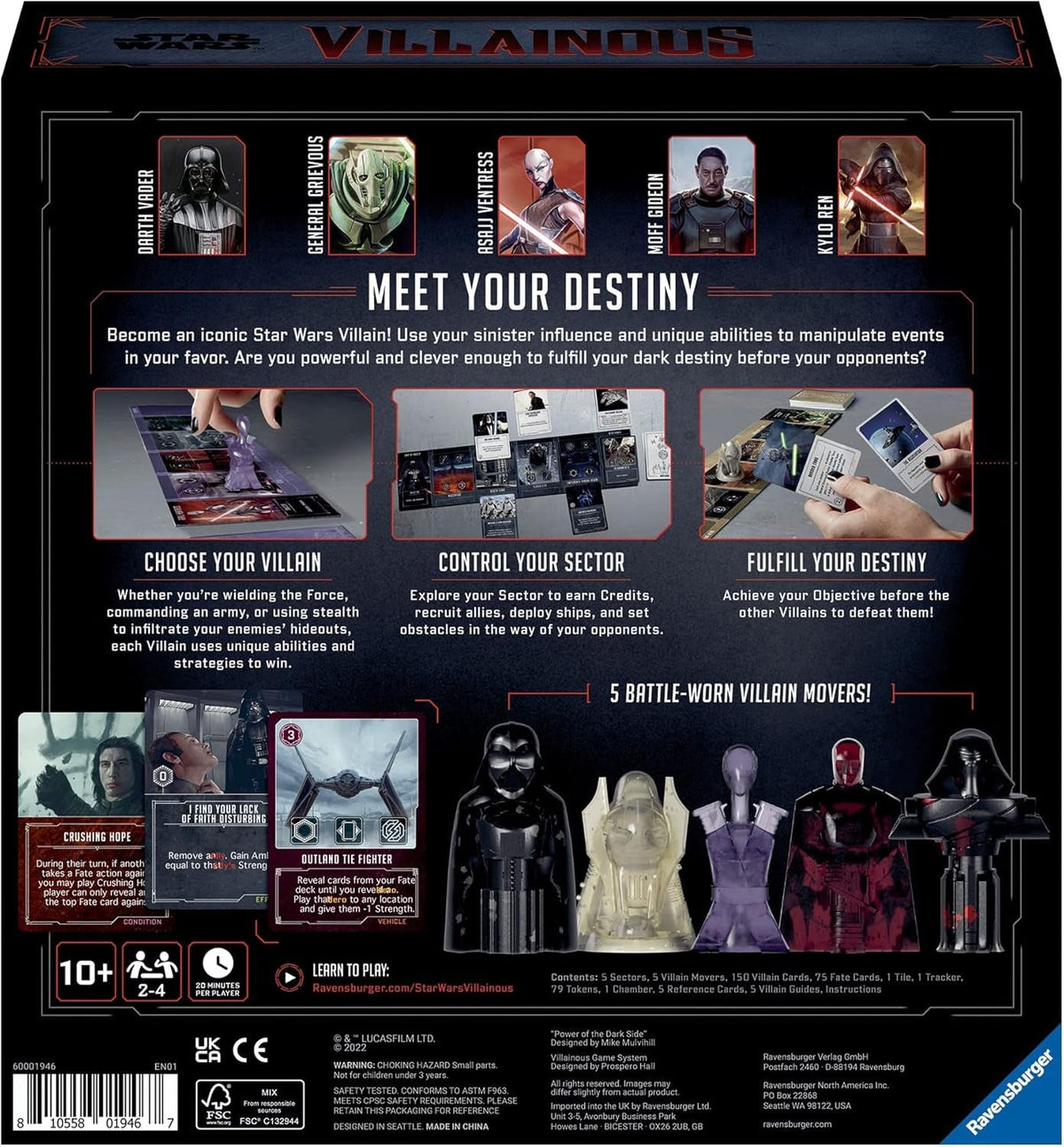 Star Wars Villainous Power of the Dark Side - Darth Vader - Expandable Strategy Family Board Games for Adults and Kids Age 10 Years up - 2 to 5 Players (English Version)