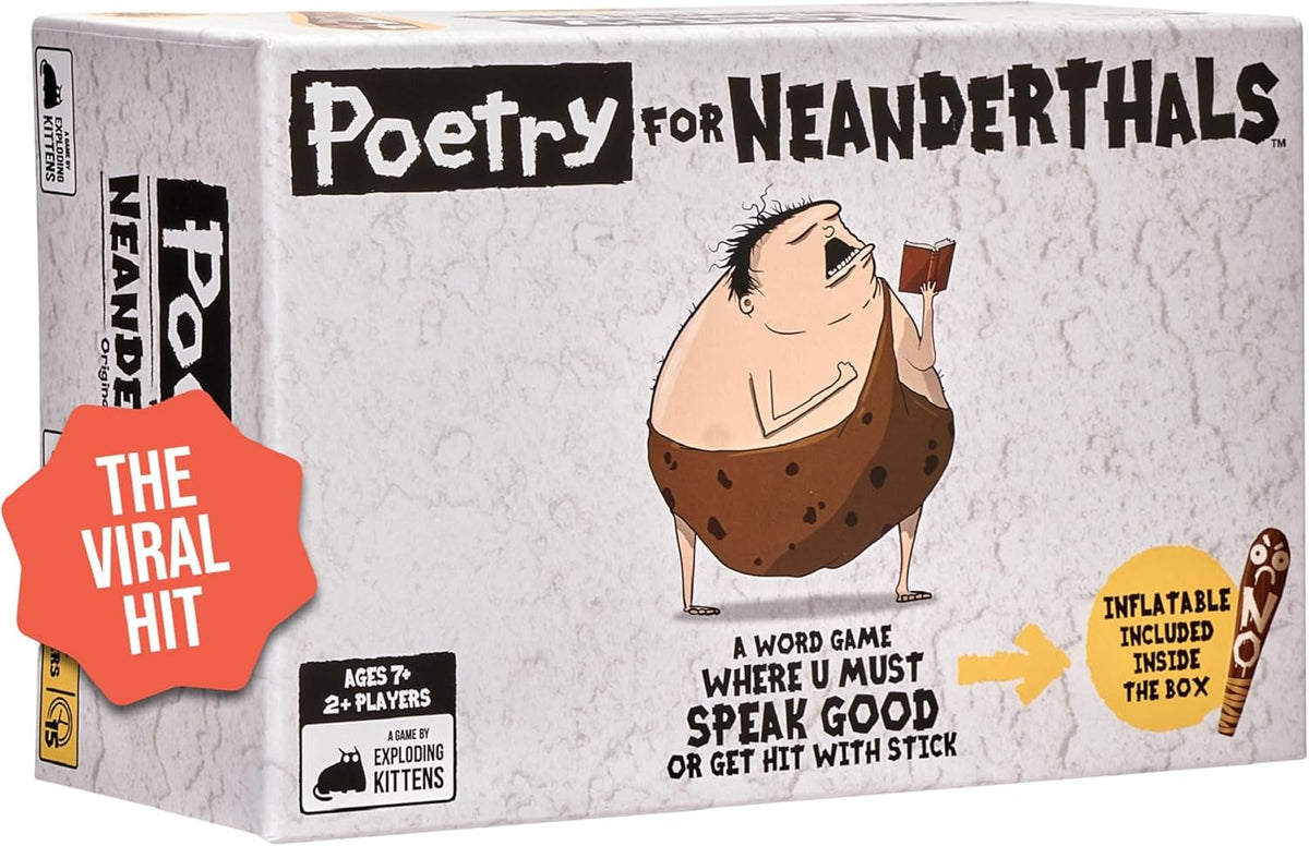 Poetry for Neanderthals by  - 2+ Players - Ages 7+ - 15 Minutes to Play - Competitive Word Guessing Game - Party Game, Ideal for Family Night, Kid and Adult