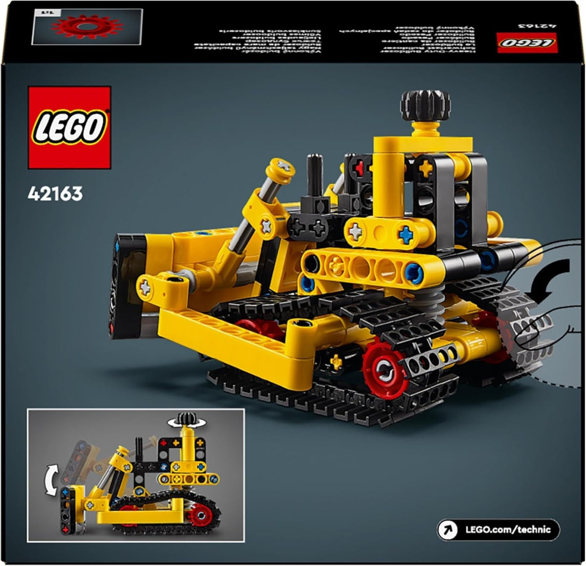 Technic Heavy-Duty Bulldozer Set, Construction Vehicle Toy for Kids, Boys and Girls with Realistic Features for Imaginative Play, Small Gift Idea 42163