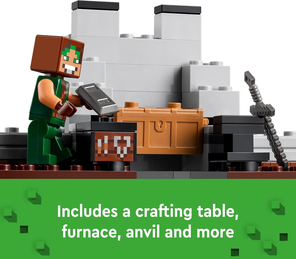 Minecraft the Wolf Stronghold Fortress Set, Building Toy for 8 plus Year Old Boys & Girls, Incudes Crafting Table, 2 Skeleton and Wolf Figures for Castle Action, Birthday Gift for Kids 21261