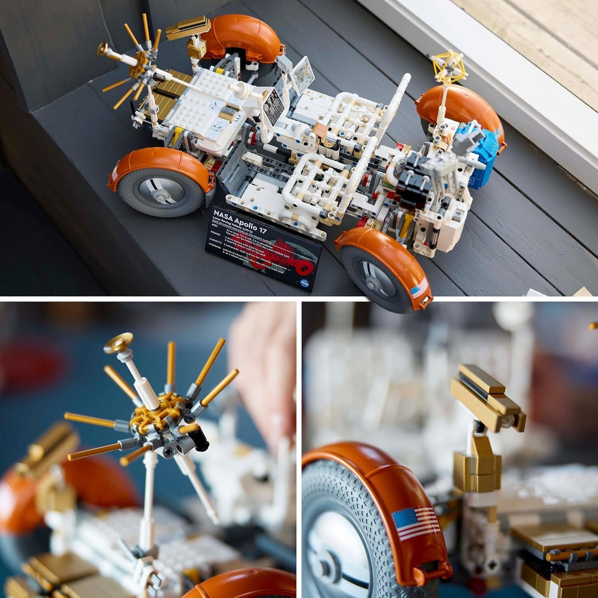Technic NASA Apollo Lunar Roving Vehicle – LRV, Space Rover Model Kit for Adults to Build, Collectible Home or Office Decor Set, Gift for Men, Women, Him and Her 42182