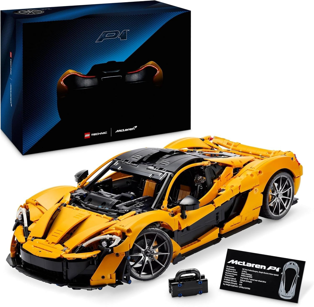 Technic Mclaren P1 Hypercar Building Set, Scale Model Car Kit for Adults to Build, Collectible Vehicle with V8 Piston Engine and 7-Speed Gearbox, Gift for Men, Women, Him or Her 42172