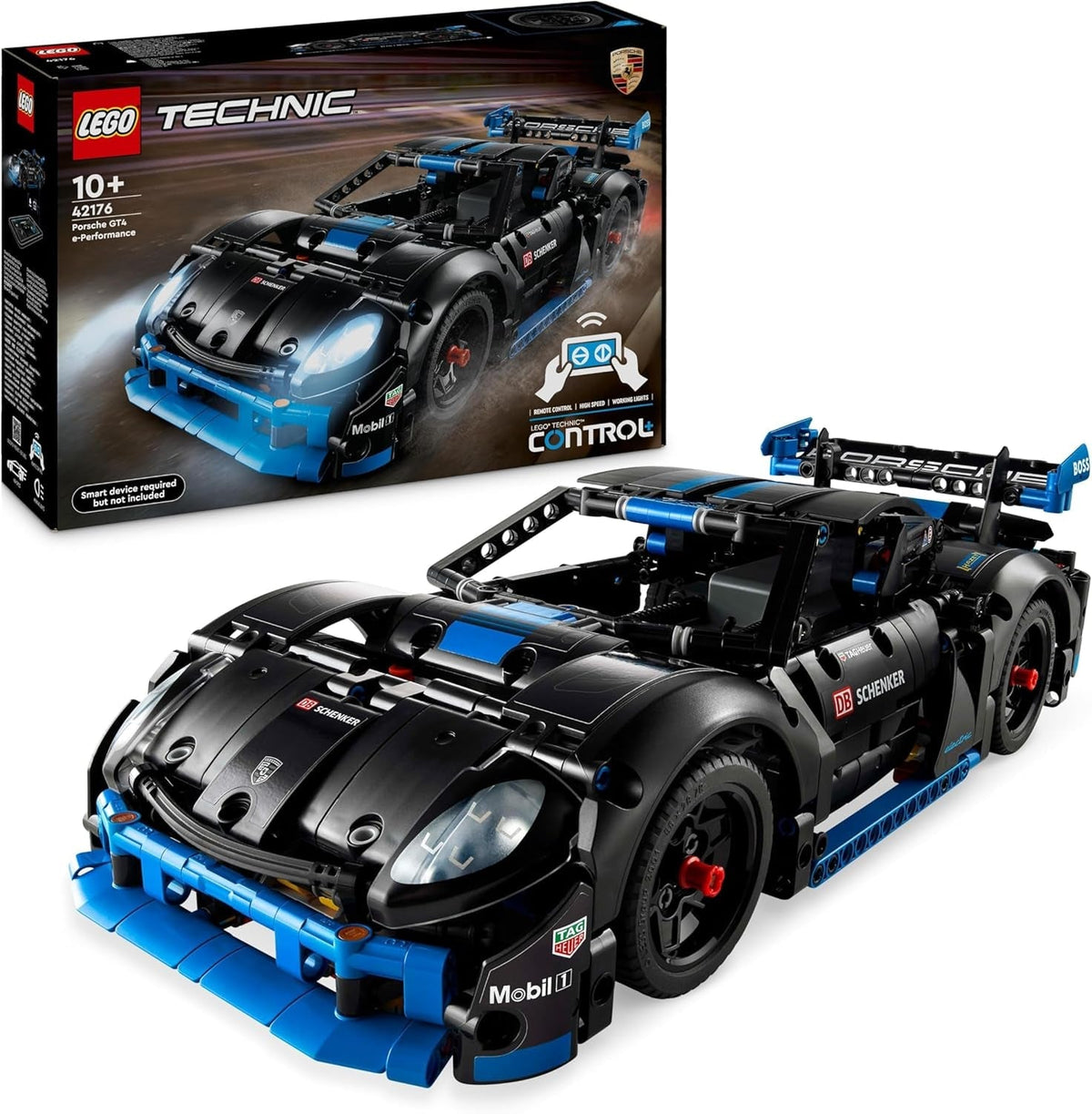 Technic Porsche GT4 E-Performance Race Car Toy for 10 plus Year Old Boys & Girls, Model Vehicle with Remote Control Action, Kids' Bedroom Decoration, Birthday Gift Idea 42176