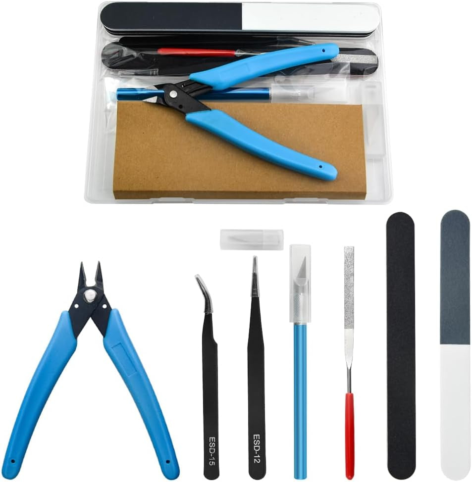 Professional 8 PCS Gundam Model Tools Kit Modeler Basic Tools Craft Set Hobby Building Tools Kit for Gundam Car Model Building Repairing and Fixing