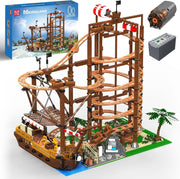 11013 Looping Roller Coaster Building Kit, Funfair Theme Park Building Kit with Roller Coaster and Pirate Ship, Model Kit for Adults (2174 Pieces)