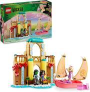 Wicked Glinda, Elphaba & Nessarose at Shiz University Building Set with Sailing Boat Toy and 3 Mini-Doll Figures, Movie Gift for 7 plus Year Old Girls & Boys Who Love Doll’S House Playsets 75681