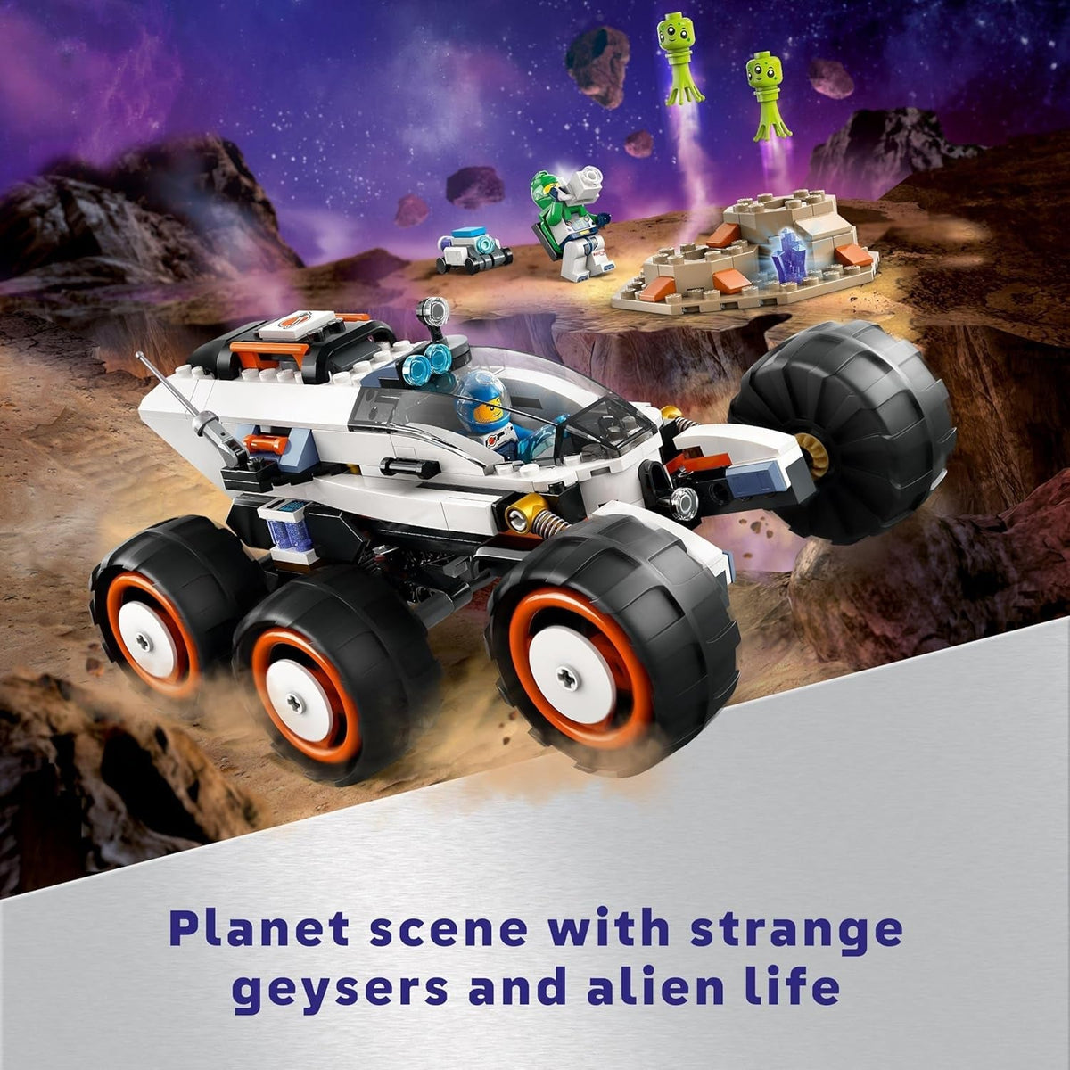 City Space Explorer Rover and Alien Life Building Toys Set for 6 plus Year Old Boys, Girls & Kids with Astronaut Minifigures, Toy Robot and Alien Figures for Imaginative Play, Birthday Gift 60431