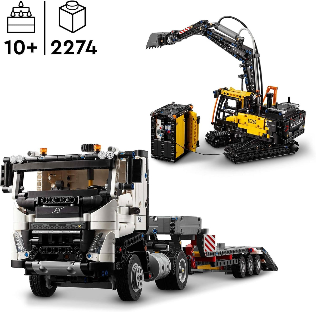 Technic Volvo FMX Truck & EC230 Electric Excavator Toy for 10 plus Year Old Boys & Girls, Vehicle Building Set for Kids Who Love Heavy-Duty Construction Models, Birthday Gift Idea, 42175