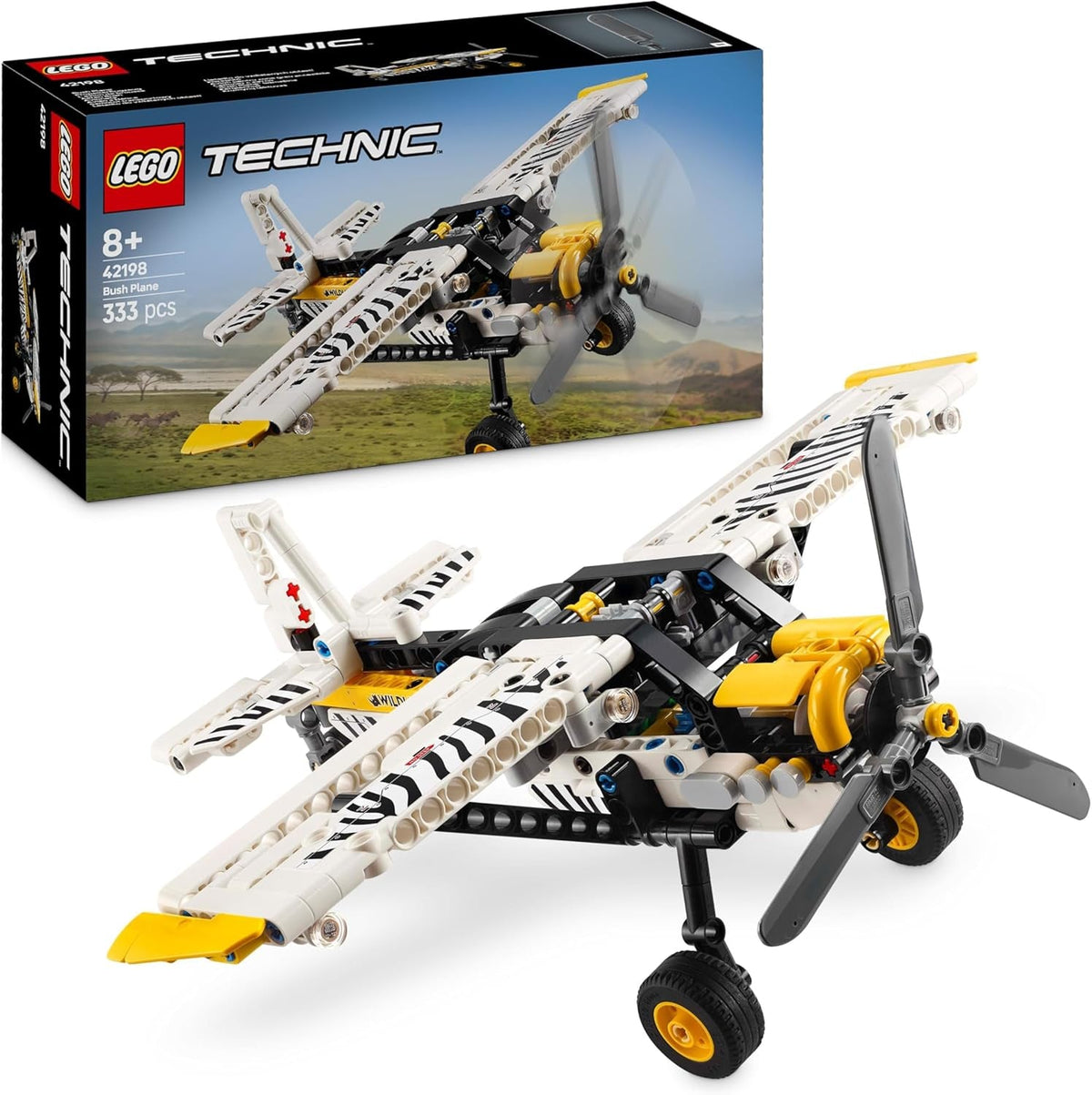 Technic Bush Plane Toy - Model Airplane Set for 8+ Year Old Boys & Girls - Spinning Propeller and Piston Engine for Imaginative Role Play - Kids' Birthday Gift Idea 42198