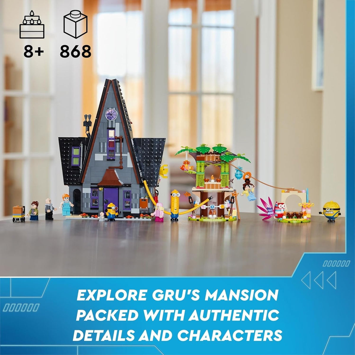 Despicable Me Minions and Gru'S Family Mansion, Toy House Movie Set for 8 plus Year Old Boys & Girls Who Love Independent Play, Includes 6 Minifigures and 3 Buildable Figures, Gift Idea 75583