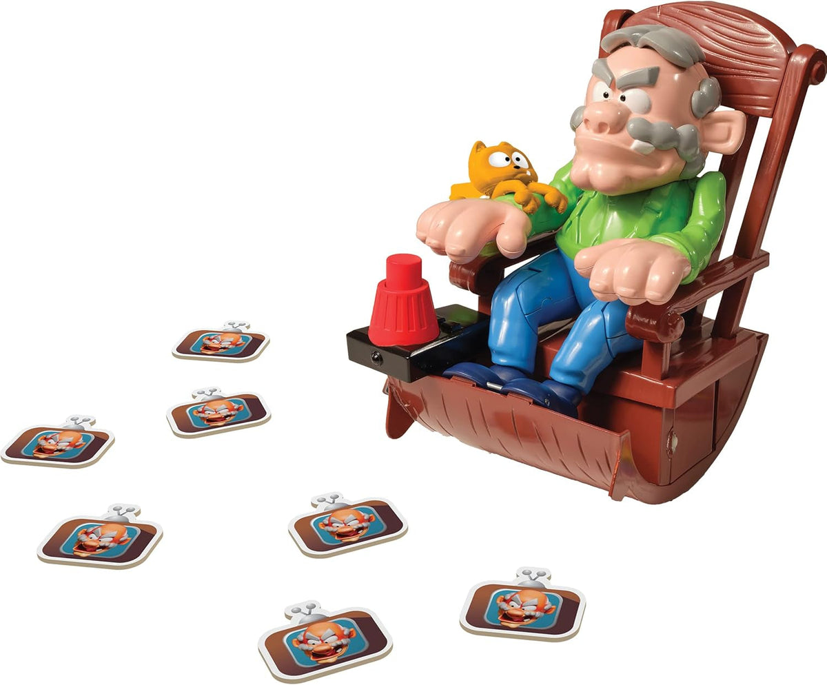 Grumpy Grandpa Game - Flip the Channel before Grandpa Flips His Lid - Ages 4 and Up, 2-4 Players - Includes a 24-Piece Puzzle
